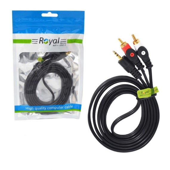 کابل صدا و تصویر 1 به 2 رویال Royal طول 1.5 متر